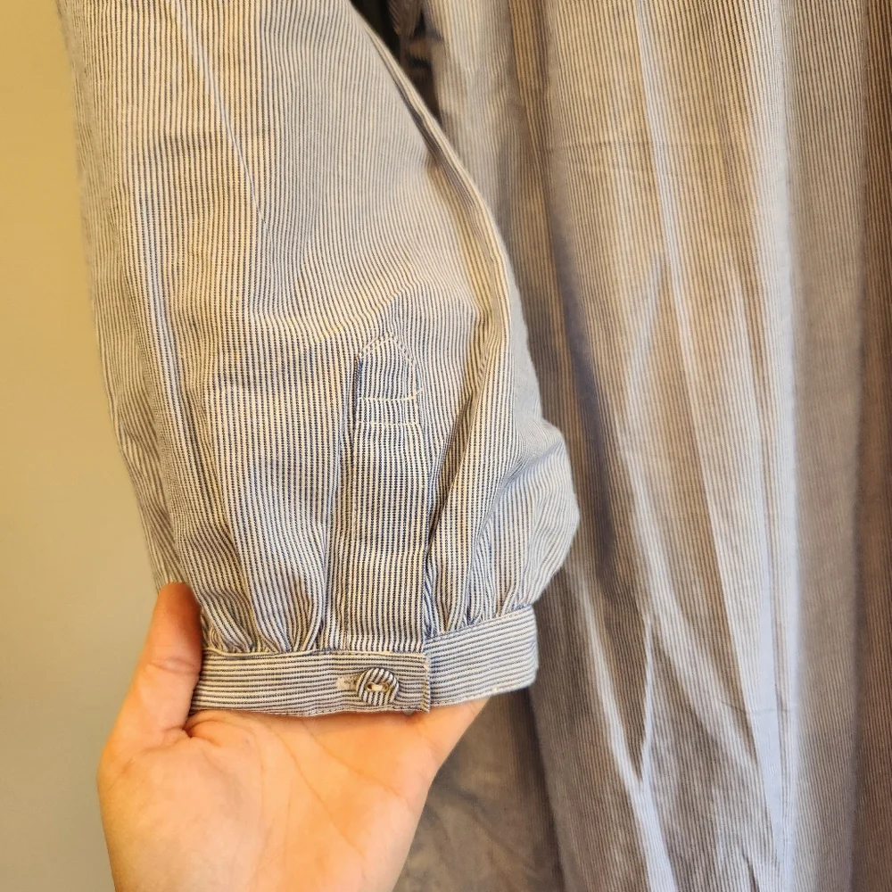 La Cera NWT Chambray Button Up Nightgown Comfort Wear XL 100% Cotton - Picture 9 of 9